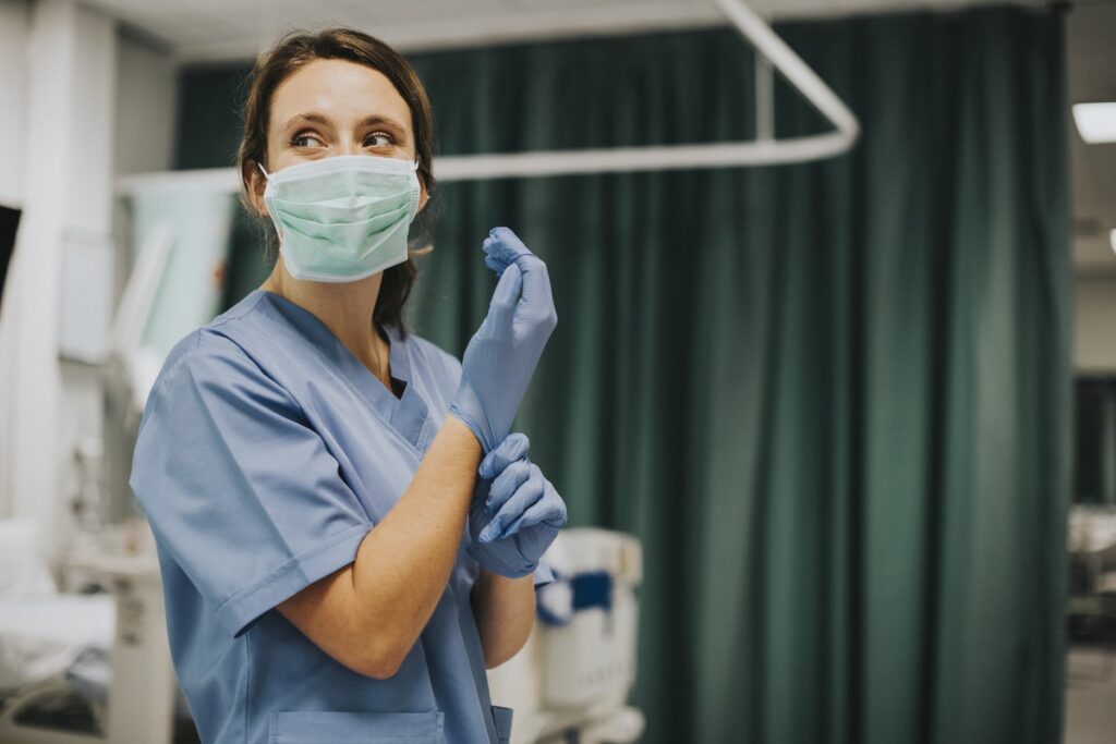 doctor with mask and gloves