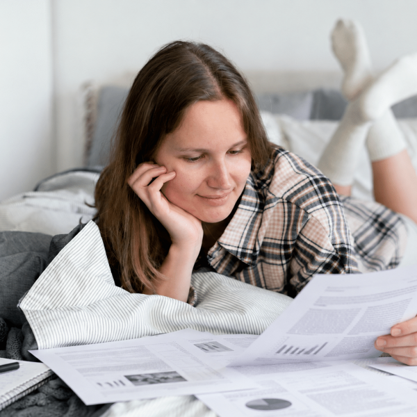 Young woman reviewing fertility clinic success rate statistics across Ohio Indiana and Kentucky on a tablet